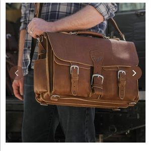 Saddleback Leather front pocket leather briefcase